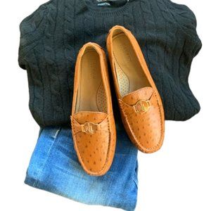 NWOT Ralph Lauren Genuine Leather Carley-FL-CSL Loafers Size 8B